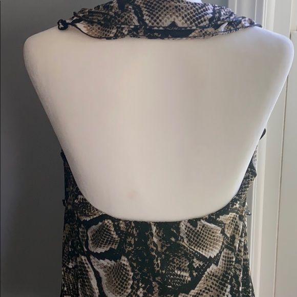 WORTHINGTON HALTER TOP SNAKE PRINT SLEEVELESS RUFFLE  M - Picture 7 of 11